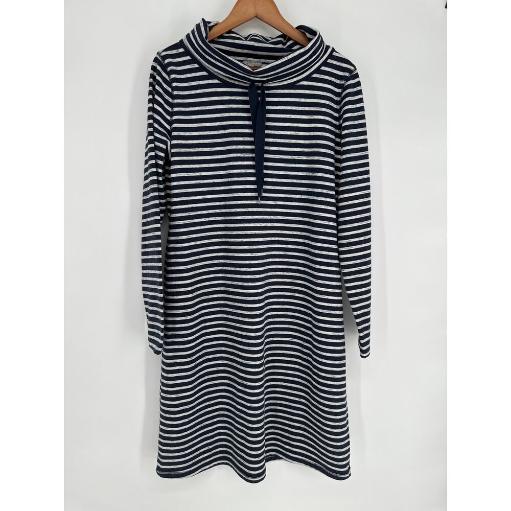 SOFT TERRY COWLNECK DRESS - STRIPE-M - Picture 3 of 9